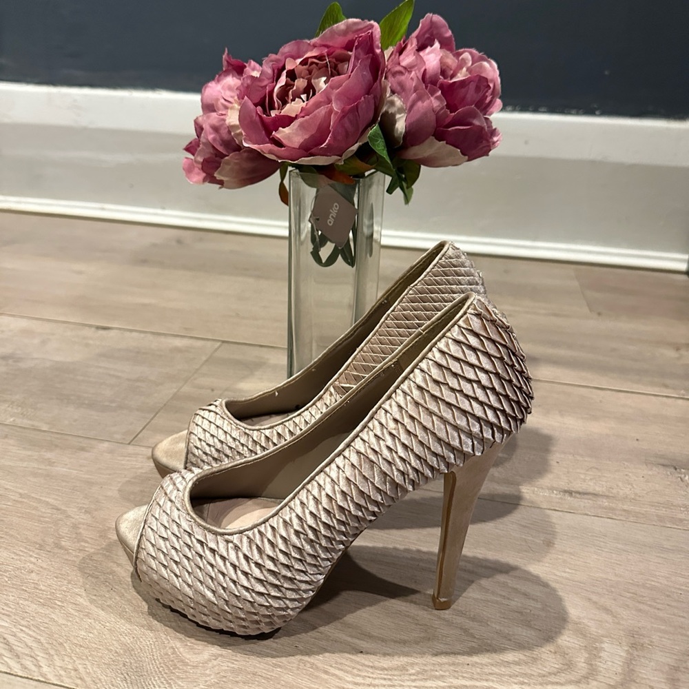 asos tan heels sz 5 - Picture 2 of 5